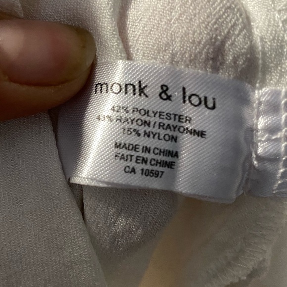 Monk & Lou | White Jogger Pants - stretchy waisted band - small - Picture 3 of 7